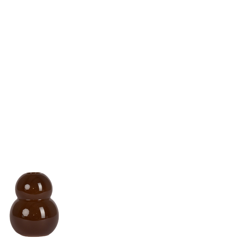 MINDEN CANDLE HOLDER BROWN DOUBLE S
