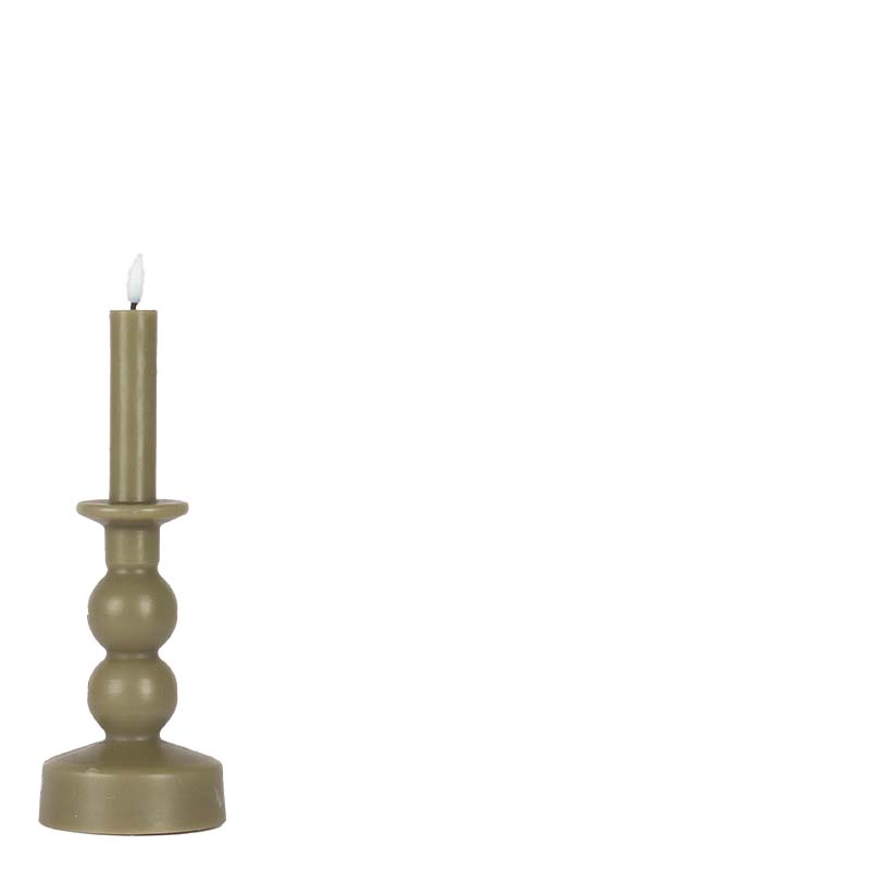 ANNE LED CANDLE GREY OLIVE S