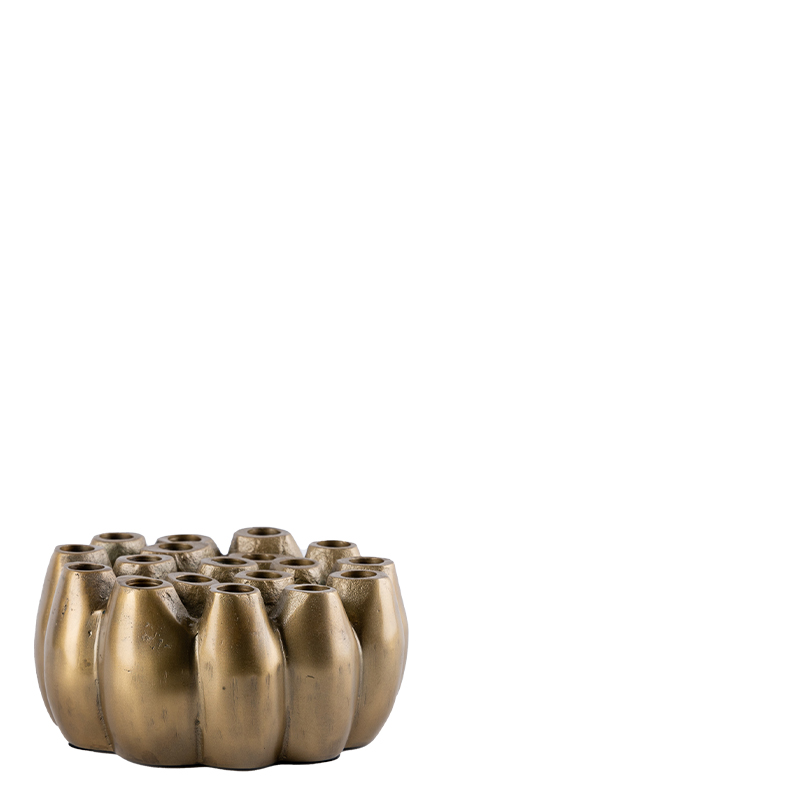 OZANNE VASE/CANDLE HOLDER ANTIQUE GOLD