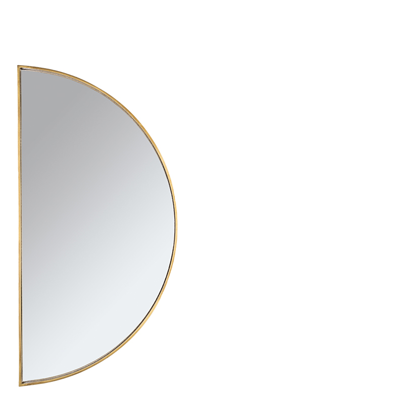 ANTIQUE GOLD MIRROR HALF ROUND 120C