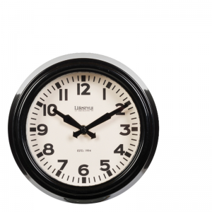WALL CLOCK SHINY BLACK S