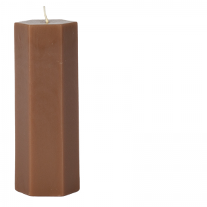 CANDLE HEXAGON BROWN L DECO ONLY!