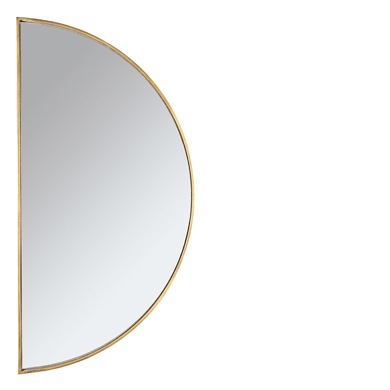 ANTIQUE GOLD MIRROR HALF ROUND 150C