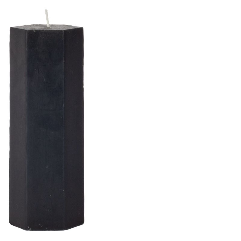 CANDLE HEXAGON BLACK L DECO ONLY!