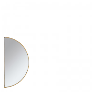 ANTIQUE GOLD MIRROR HALF ROUND 80CM