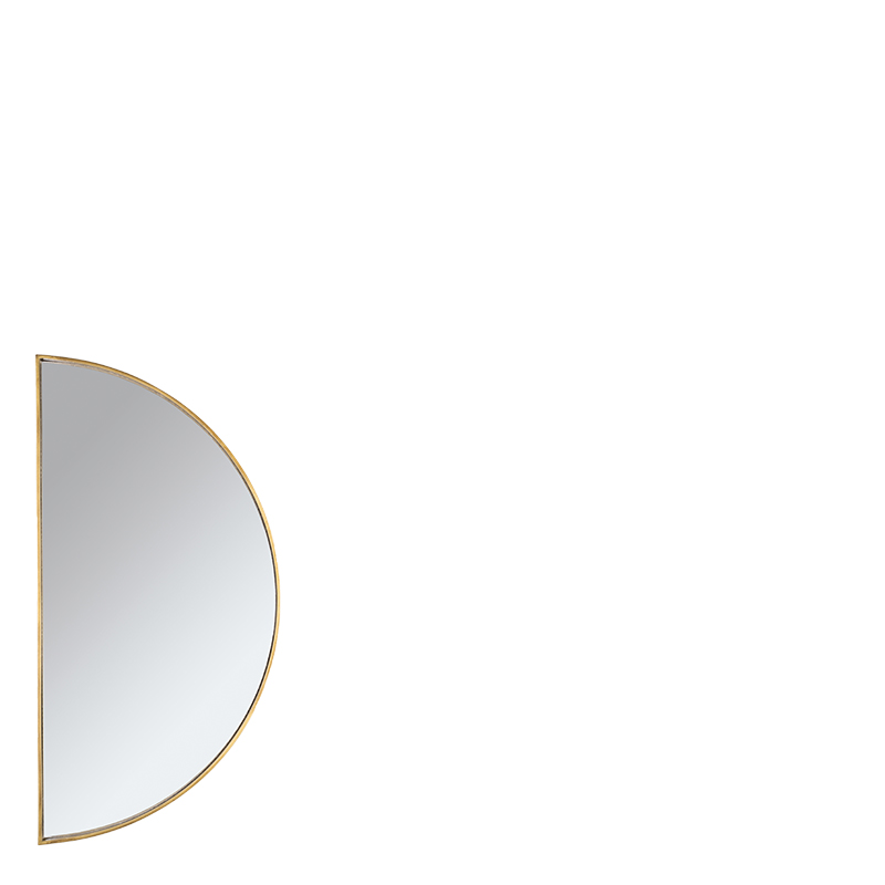 ANTIQUE GOLD MIRROR HALF ROUND 80CM