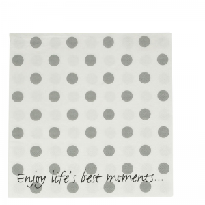 LS94 NAPKIN WHITE + GREY DOTS