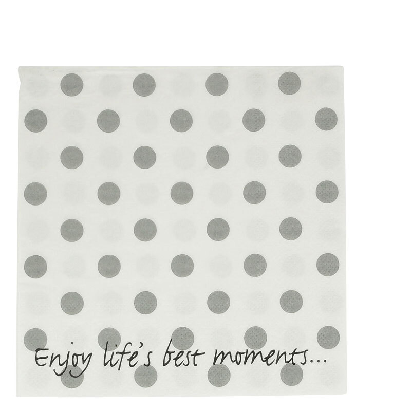 LS94 NAPKIN WHITE + GREY DOTS
