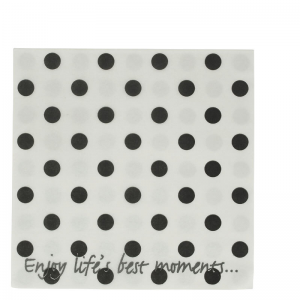 LS94 NAPKIN WHITE + BLACK DOTS