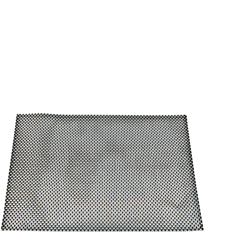 PLAITED PLACEMAT BLACK/SILVER S/4