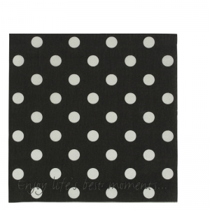 LS94 NAPKIN BLACK + WHITE DOTS