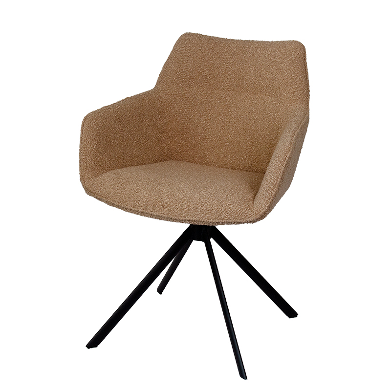JOHNSON ROTATING DINING CHAIR BOUCLE SAND W59/D60/H84