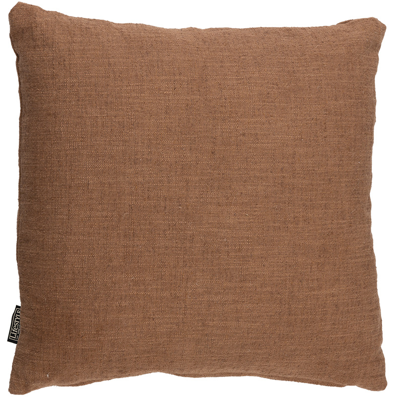 LINEN PILLOW ORANGE BROWN 50X50CM