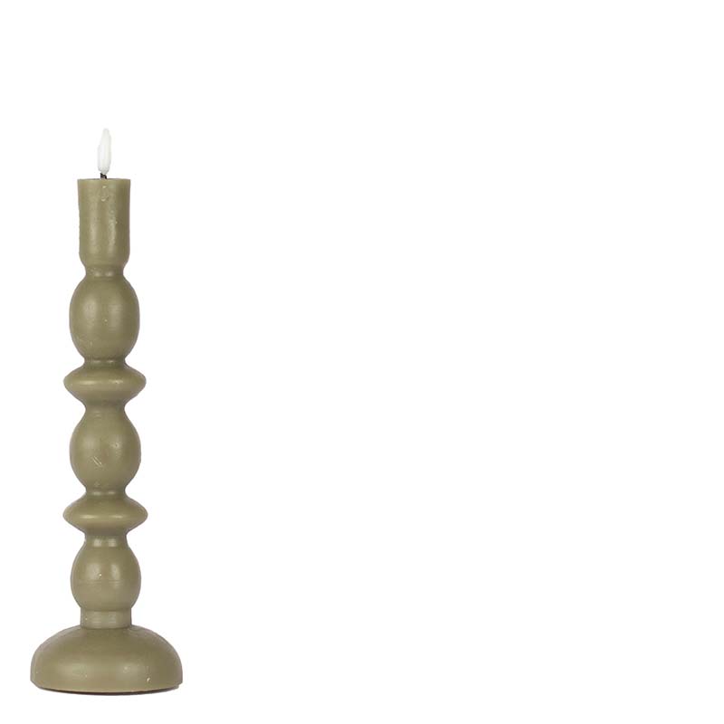 ANNE LED CANDLE GREY OLIVE M
