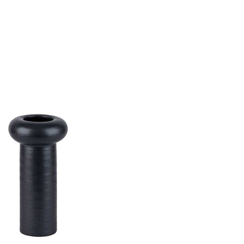 CEYLIN ROUNDED VASE BLACK M 14x14x28