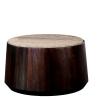 IOWA COFFEE TABLE TRAVERTINE BASE WALNUT W75/D75/H41