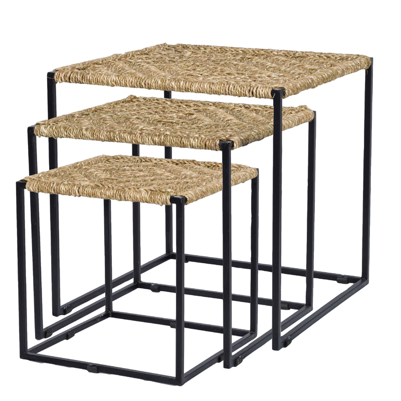 LUCI JUTE COFFEE TABLE S/3 (129591/129592/129593)