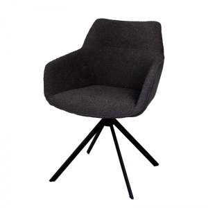 JOHNSON ROTATING DINING CHAIR BOUCLE ANTHRACITE W59/D60/H84