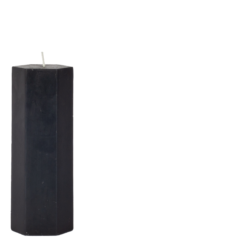 CANDLE HEXAGON BLACK S DECO ONLY!