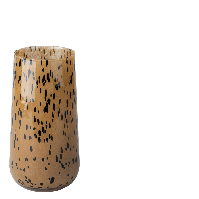 PRESTON VASE WARM TAUPE BLACK SPOTS