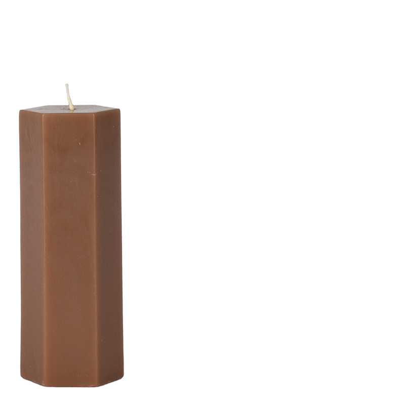CANDLE HEXAGON BROWN S DECO ONLY!