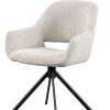 DENTSVILLE ROTATING DINING CHAIR SIENNA ECRU BLACK LEGS W63/D61/H83