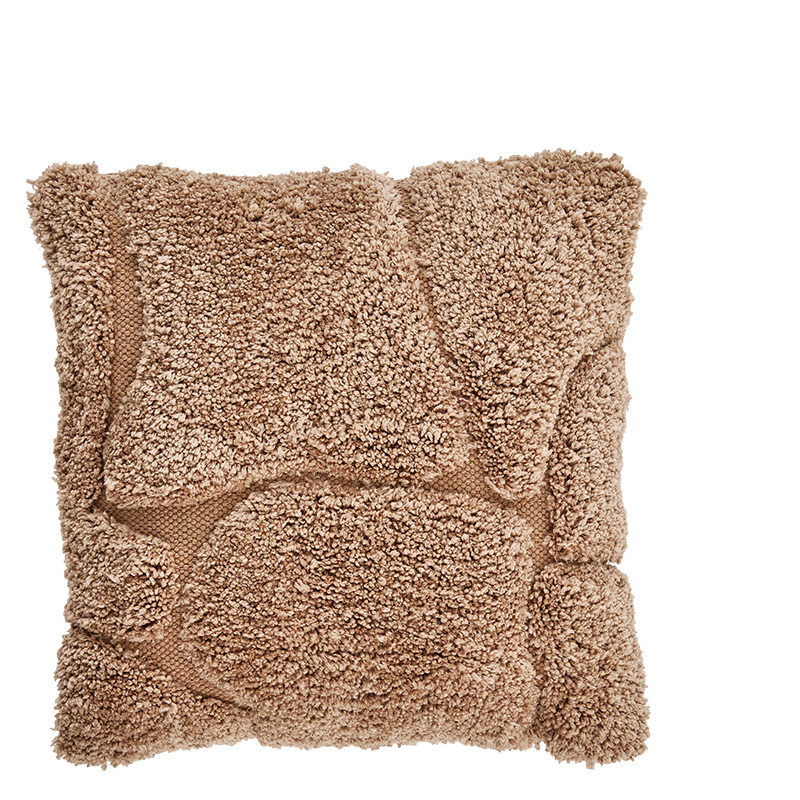 KARLIE PATCH PILLOW BROWN L50/W50