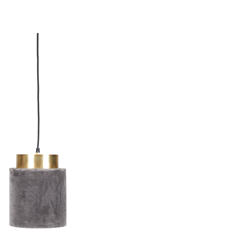 LENNY VELVET HANGING LAMP VOLCANIC GLASS