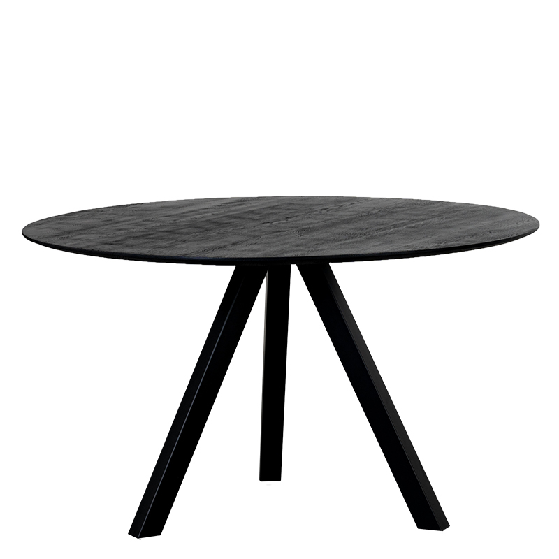 ATLANTA DINING TABLE ROUND BLACK W130/D130/H76