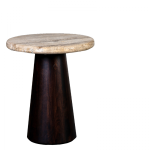 UTAH COFFEE TABLE TRAVERTINE BASE WALNUT W45/D45/H50