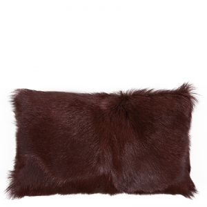 GOAT FUR PILLOW PURPLE RED