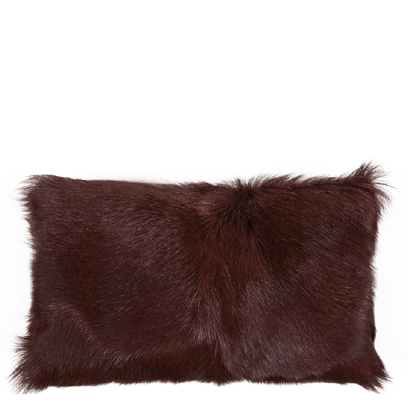 GOAT FUR PILLOW PURPLE RED