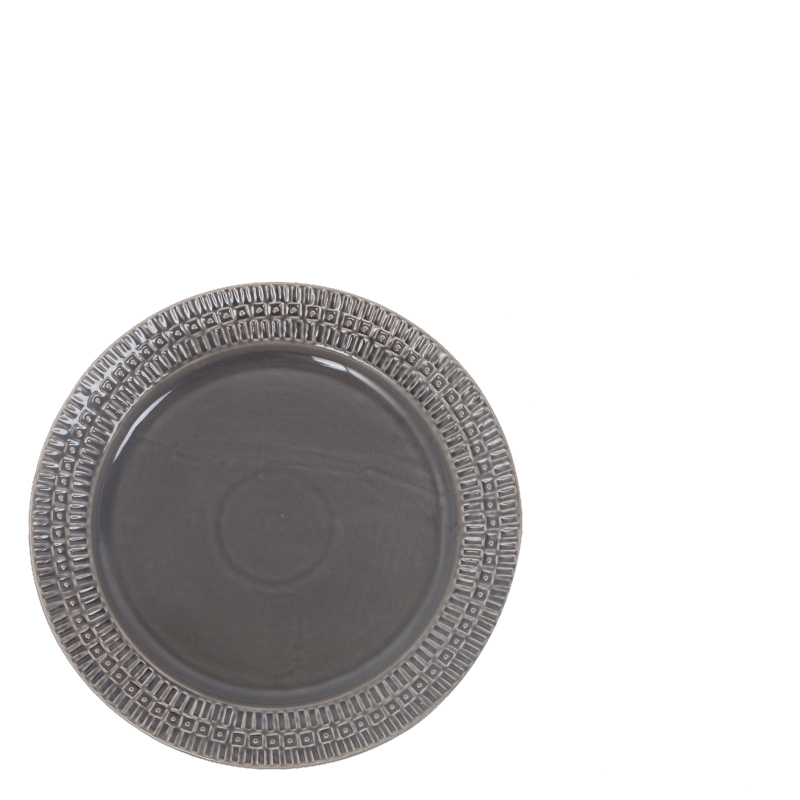 ETHNIC CERAMIC PLATE ANTHRACITE