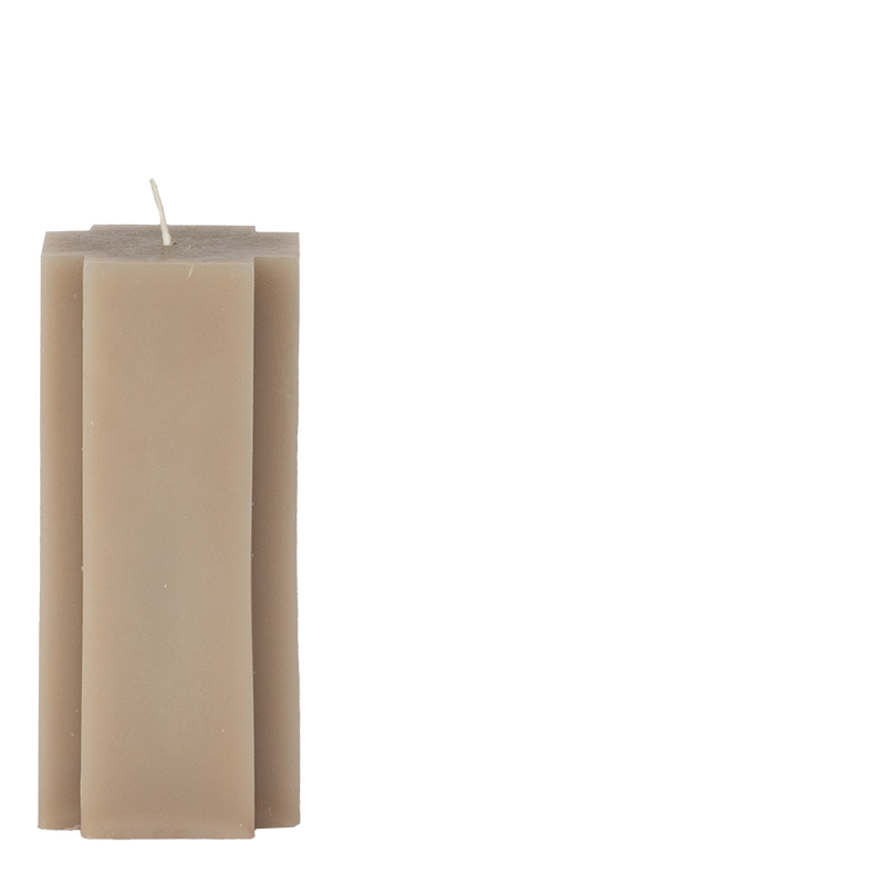 CANDLE CROSS SHAPED TAUPE S DECO ONLY!