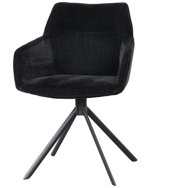 JOHNSON ROTATING DINING CHAIR CROWN BLACK W59/D60/H84