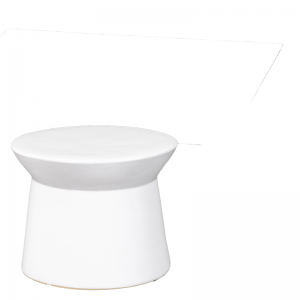 CERAMIC COFFEE TABLE COVE WHITE S W38/D38/H30