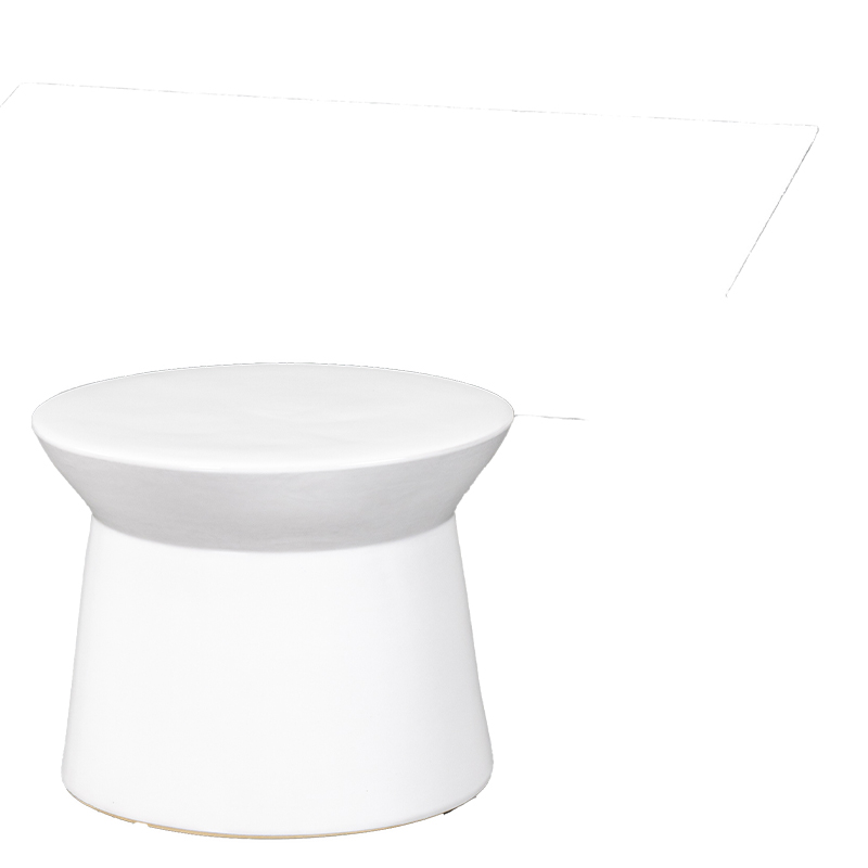 CERAMIC COFFEE TABLE COVE WHITE S W38/D38/H30